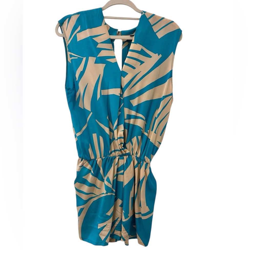 Karina Grimaldi Silk Romper Bold Tropical Print 100% Silk Made in USA Size M
